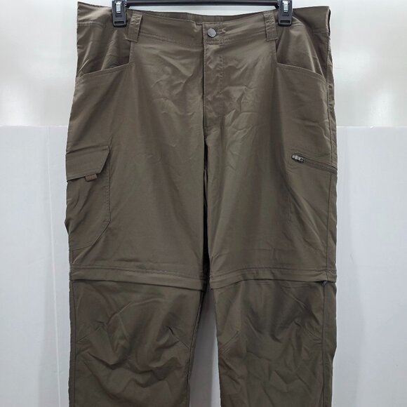 Columbia Pants Men 40x30 Hiking Convertible Zip Off Ripstop Brown NWOT - Picture 1 of 13